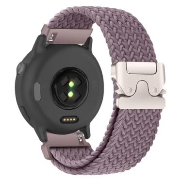 Imagem de Pulseira de relógio trançada de nylon para Garmin Vivoactive 6/Vivoactive 5/Forerunner 570/165/165 Music/Approach S50/S44, pulseira de fivela estilo paraquedas segura para Garmin Venu Sq 2/Sq 2 Music