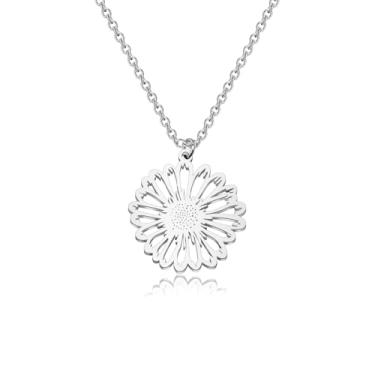 Imagem de WUSUANED Colar de girassol dourado, joia de flor, presente para amantes de plantas, girassóis, presente, Large, Aço inoxidável, Sem Pedra Preciosa