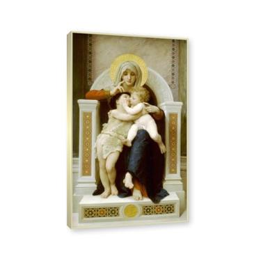 Imagem de NHLDZYH Moldura dourada champanhe. Impressões de arte William Adolphe Bouguereau - Pintura de retrato - (sem título) - Pôster temático de mitologia grega - Pôster de decoração de parede vintage. 50 x