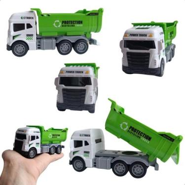Imagem de Caminhão Miniatura Ecológico Reciclagem Coleta Lixo Fricção - TOP KIDS