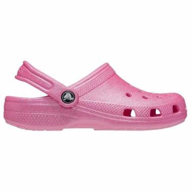 Imagem de Sandália Juvenil Crocs Classic Glitter Clog 206993-6XE Rosa/Preto, Ros