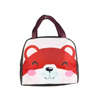 Imagem de Bolsa Lancheira Térmica Infantil Animais Bonitinhos Alça Dupla Quente Frio Escola e Passeios (Ursinho Marrom)