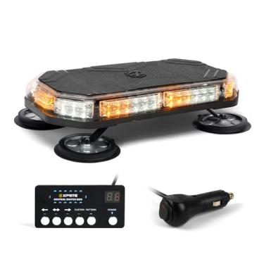 Imagem de Xprite Luz estroboscópica de teto de 42 LEDs, barra de luz intermitente de aviso de perigo de emergência de alta visibilidade com painel de controle para veículos de construção, caminhões limpa-neve