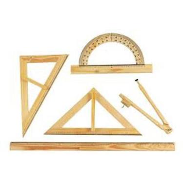 Imagem de Kit Desenho Geometrico Réguas Do Professor 05 Peças - Fundamental