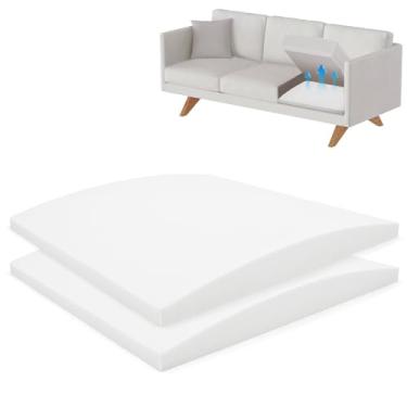 Imagem de BUYUE Almofada de fixação de móveis flácidos, almofada de suporte para sofás, sofás, poltronas reclináveis peças de reposição de espuma de alta densidade, corte de reparo DIY (20x 20x 2 brancos, 2