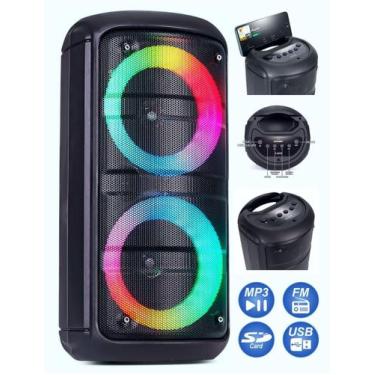 Imagem de Caixa De Som Bluetooth Portáti Usb Sd Rádio Fm Subwoofer TWS Estéreo L