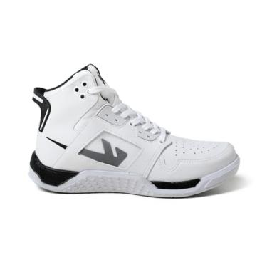 Imagem de Botinha Cross Fit Academia Musculação Basquete Tênis Esportivo Bota Cano Alto (Branco com Preto, BR, Adulto, Numérico, 44)