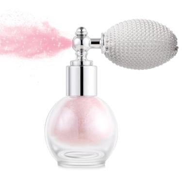 Imagem de Meilury Spray De Glitter Para Cabelo E Corpo, Pó Iluminador Holográfico, Brilhante Roupas Rosto, Solto Com Brilho, Acessórios Festivais Raves (Rosa Nude)