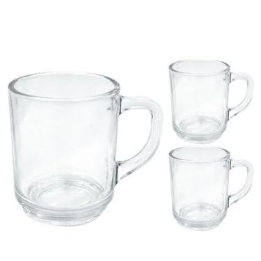 Imagem de 2 Canecas De Vidro Lisa 250ml