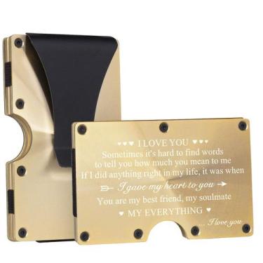 Imagem de Carteira Wofer personalizada em alumínio com clipe de dinheiro para ho