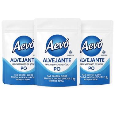 Imagem de Kit 3 Alvejante Aevó 1kg Sem Cloro Roupas Brancas - QUIMIVIDA