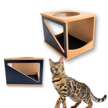 Imagem de Nicho Para Gato 1pç Montado Acompanha Kit Fixação Casa para Gato Hipot