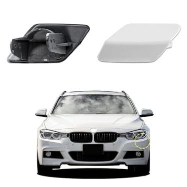 Imagem de Tampa do bocal da arruela do farol do para-choque dianteiro do carro compatível com BMW 3 F30 320 323 330 335 M-Sport 2013 2014 2015 2016 2017 2018 Capa de limpeza de farol 51118056613 51118054179