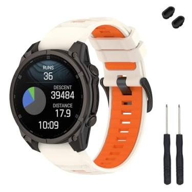 Imagem de TopPerfekt Pulseira de relógio de substituição de silicone macio de 22 mm compatível com Garmin Fenix 8 de 47 mm, para relógio inteligente Instinct 3 de 45 mm/Tactix 8 de 47 mm/Descent G1/G2