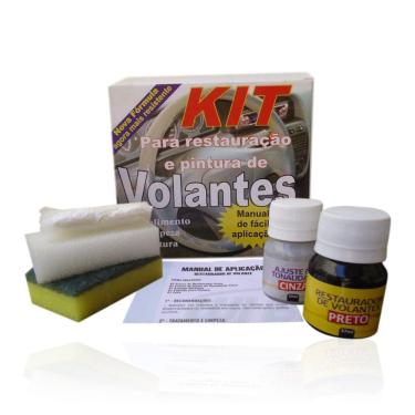 Imagem de Restaurador Para Volantes Com Desgaste Ou Descascados Kit Tinta Automotiva