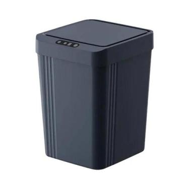 Imagem de Lixeira Inteligente Branca Com Sensor Automático Elétrica 13L À Prova 