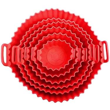 Imagem de Kit com 6 Formas de Silicone Premium Antiaderente para Air Fryer, Reutilizável, Universal, Compatível com Forno, Microondas e Fritadeira Elétrica- Linha Premium (Cores Sortidas)