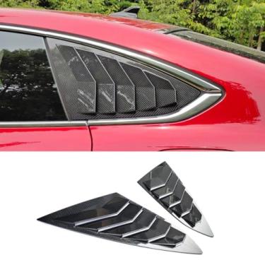 Imagem de Acabamento de janela de triângulo traseiro de carro compatível com IAMANDO L 2022 Kit de tampa de acabamento de janela de ventilação traseira acessórios de carro (aparência de carbono)