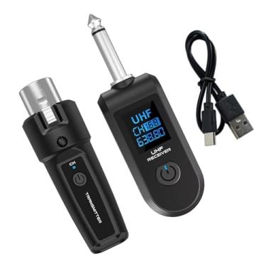 Imagem de Receptor transmissor XLR de guitarra sem fio 20 canais de recepção de antena dupla integrada, alcance de 30 a 50 m para mixador de áudio de microfone