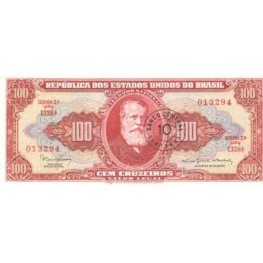 Imagem de Nota do Brasil 10 centavos 1967 - UNC - C118 - P.185b - Serial 1338 N.013294