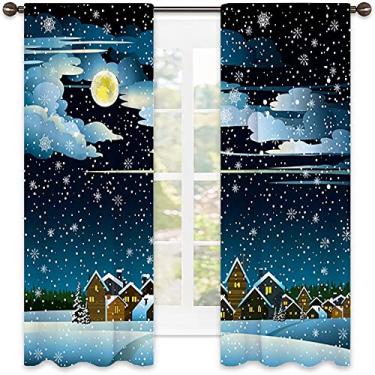 Imagem de Cortinas blackout abstratas 90%, imagem geométrica colorida fractal, tecido impermeável, cortinas blackout com absorção de som para decoração de sala de jantar/festa, L 132 x C 137 cm