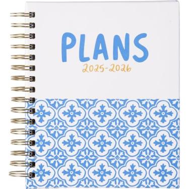 Imagem de Agenda espiral Eccolo 2025-2026, planos azuis, páginas semanais e mensais, 18 meses, folhas de adesivos, citações inspiradoras (19 x 21 cm, julho de 2025 a dezembro de 2026)