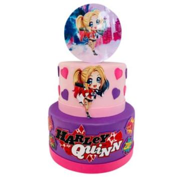 Imagem de Bolo fake arlequina cute - Catavento Festa dos Sonhos