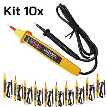 Imagem de Kit 10 Canetas Voltímetro Exbom FEPRO-vc2301 110-500V 3 em 1 Profissio