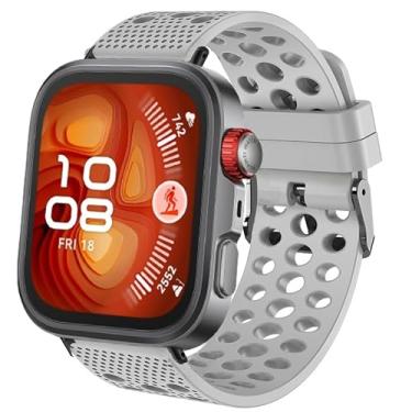 Imagem de Pulseira esportiva de silicone compatível com Huawei Watch Fit 4 Pro, compatível com Huawei Watch Fit 4 Pro, Fit 4, Fit 3 (cinza, para Fit 4 Pro, Fit 4, Fit 3)