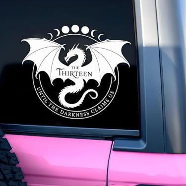 Imagem de Decalque de dragão de carro The Thirteen Fourth Wing Funny ACOTAR Fantasy Bookish Humor Acessórios de janela de carro Afirmações Vinil Impermeável 15,2 cm Decalque de para-choque Presentes para mãe