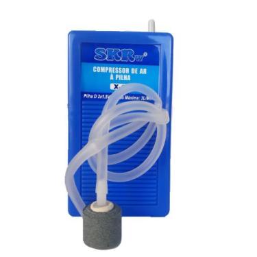 Imagem de Compressor de ar à pilha 1 saida SKRw 3L/min para aquario