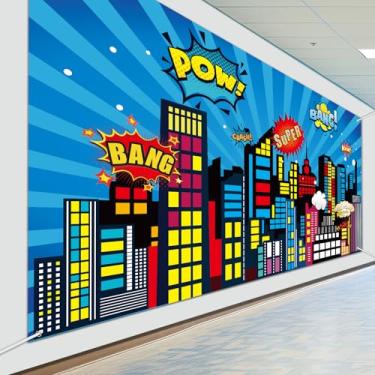 Imagem de Grande super tema herói decoração inspiradora para sala de aula mural de parede de volta às aulas pano de fundo motivacional quadro de avisos decoração de sala de aula adereços de cabine de fotos 3 x