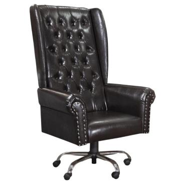 Imagem de Cadeira De Escritório Giratória Presidente Chesterfield Via Encanto Corano Preta
