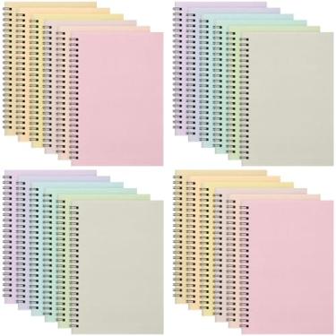 Imagem de Fuutreo 24 cadernos espirais para trabalho, A5, 21 x 14 cm, capa kraft, 12 cores, 60 folhas, 120 páginas para material escolar de escritório (cor macaron, clássico)