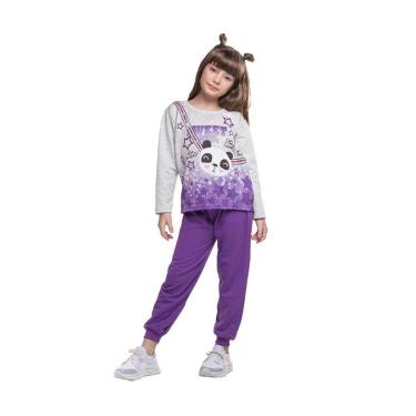 Imagem de Conjunto Infantil Menina Moletom Panda Rosa-Feminino