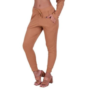 Imagem de Calça Jogger Canelada Inverno Feminina Comfy Vera-Feminino