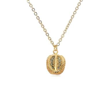 Imagem de DEYOUM Colar feminino de frutas e romã, banhado a ouro 14K, fofo, fruta, romã, banana, morango, abacaxi, pingente, joias, presente personalizado, Medium, Metal, Strass