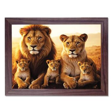 Imagem de Quadro Leão de Judá Família de Leões Leoa Filhotes moderno decorativo 