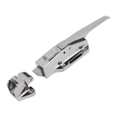 Imagem de Fockety Maçaneta da porta da geladeira, maçaneta da porta do freezer em liga de zinco, kit completo de trava para porta da geladeira embutida para freezers, fornos e laboratórios