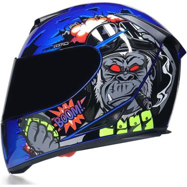 Imagem de Capacetes De Motocicleta Dupla Viseira Capacete De Rosto Completo Para Adultos Jovens Homens & Mulheres Modular Capacete De Motocicleta De Rosto Completo Aprovado Pela Ece/dot Capa, G, M/55-56CM