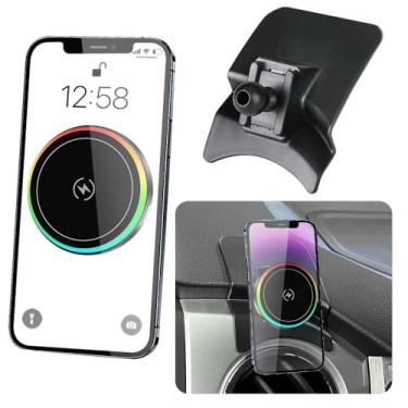 Imagem de LUNQIN Suporte magnético de telefone automotivo para Toyota Tundra 2014 2015 2016 2017 2018 2019 2020 2021 acessórios interiores automotivos Melhor suporte de celular carregador rápido 15W sem fio