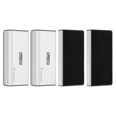 Imagem de PATIKIL Pacote com 4 borrachas magnéticas apagáveis a seco, apagador magnético de quadro branco de 5 x 11,4 cm, metal de alumínio para quadro branco, placa de calendário de vidro, geladeira, material