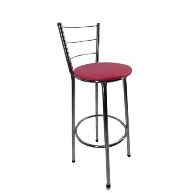 Imagem de Kit banqueta alta cromada cozinha gourmet americana bar - FortMix, Ros
