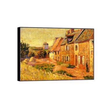 Imagem de Pintura famosa de arte de parede em tela para decoração de casa - Pátio - Pôster de moldura preta e impressões para sala de estar 70 x 100 cm 27 x 39 pol