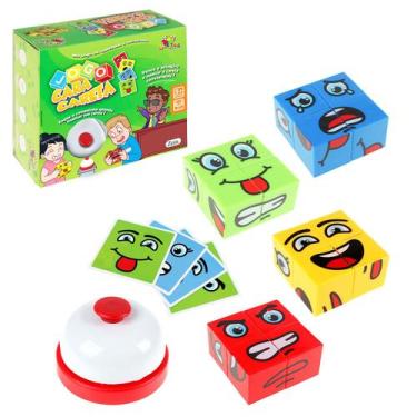 Imagem de Jogo Cara Careta Educativo Infantil Faces E Emoções Brinquedo Com Cart