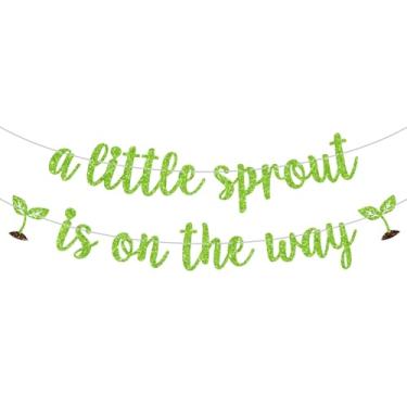 Imagem de A Litte Sprout is on the Way Banner, Welcome Sweet Baby, Oh Babe, chá de bebê revelação de gênero para decoração de festa de 1º aniversário suprimentos