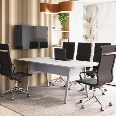 Imagem de Mesa de Reunião 2,0m para 8 Pessoas c/ Caixa de Tomadas F5 - F5 Office