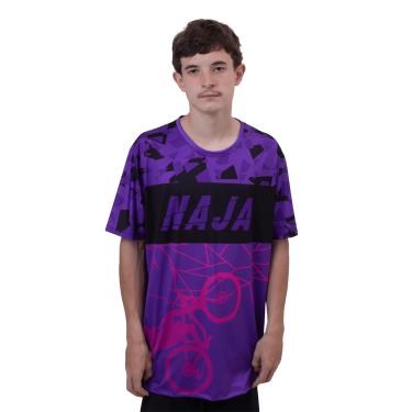 Imagem de Camiseta Esportiva Masculina Hupi Naja, Cor Roxo/Preto, Tamanho M