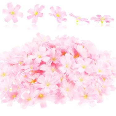 Imagem de FdcLixuvol Decoração de flor de cerejeira para artesanato, 100 peças de flores artificiais rosa flores de seda para artesanato, casa, quarto, férias, aniversário, casamento, despedida de solteiro