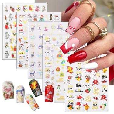 Imagem de Adesivos de arte de unhas KEHKFSEF Christmas Snowflake 3D autoadesivos